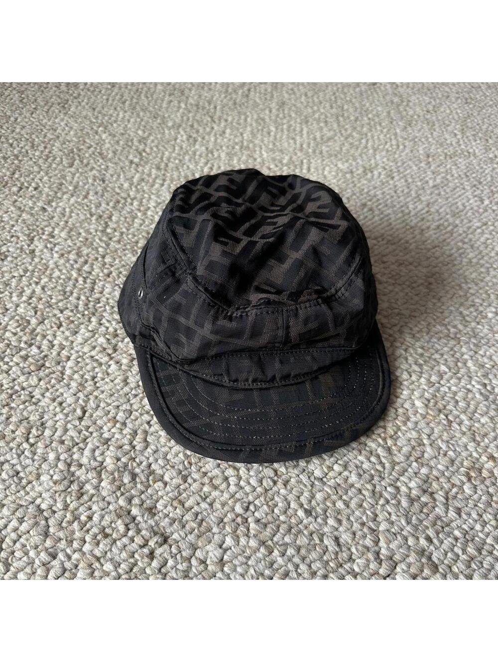 Authentic Fendi FF monogram cloth cap